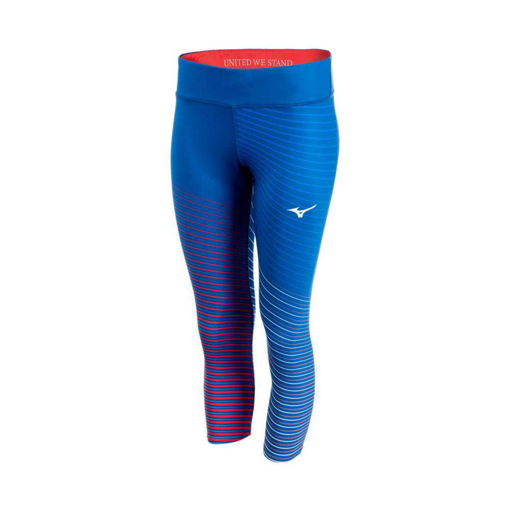 Mizuno Printable ¾ Női Leggings Sötétkék ZHG162437